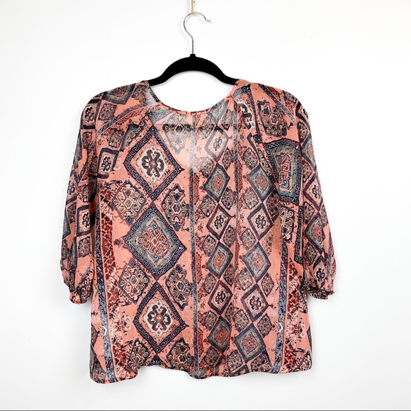 Short Sleeve Sheer Pink Hollister Summer Top - Picture 8 of 8